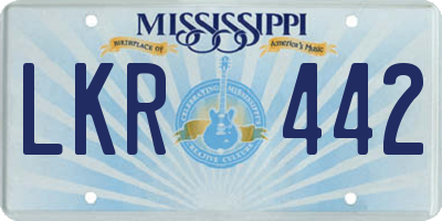 MS license plate LKR442