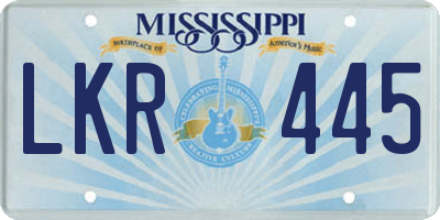 MS license plate LKR445