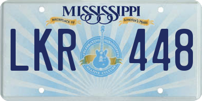 MS license plate LKR448