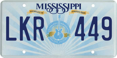 MS license plate LKR449
