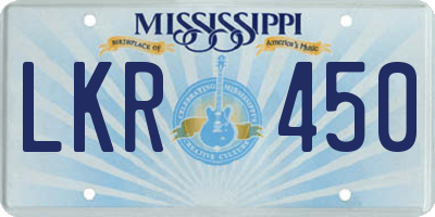 MS license plate LKR450