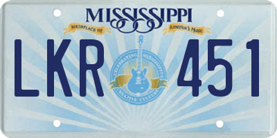 MS license plate LKR451