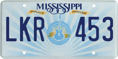 MS license plate LKR453