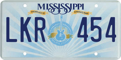 MS license plate LKR454