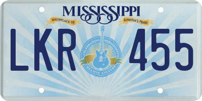 MS license plate LKR455