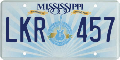 MS license plate LKR457