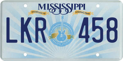 MS license plate LKR458