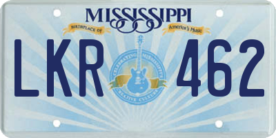 MS license plate LKR462