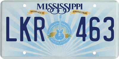 MS license plate LKR463
