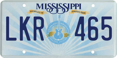 MS license plate LKR465