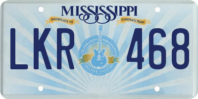 MS license plate LKR468