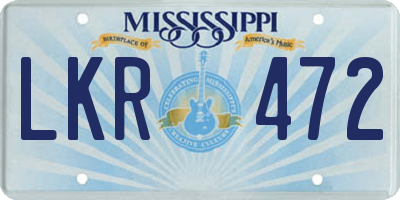 MS license plate LKR472
