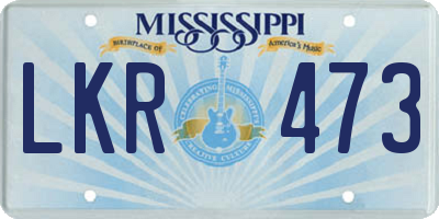 MS license plate LKR473