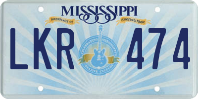 MS license plate LKR474