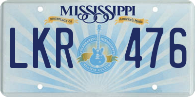 MS license plate LKR476