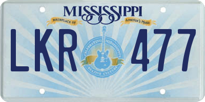 MS license plate LKR477
