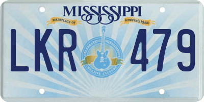 MS license plate LKR479