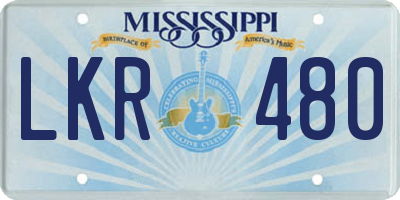 MS license plate LKR480