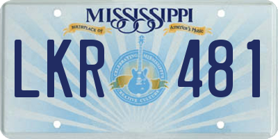 MS license plate LKR481