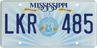 MS license plate LKR485