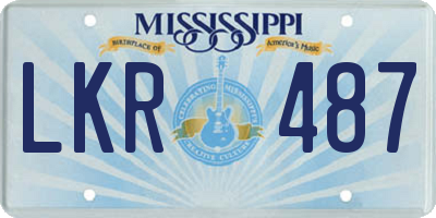 MS license plate LKR487