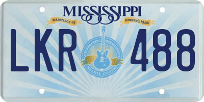 MS license plate LKR488