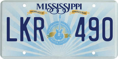 MS license plate LKR490