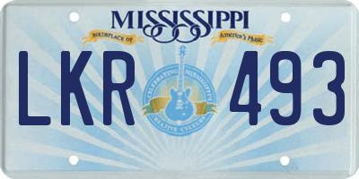 MS license plate LKR493