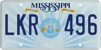 MS license plate LKR496