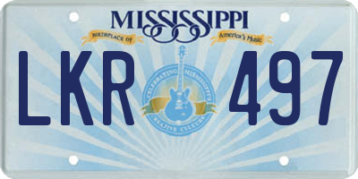 MS license plate LKR497