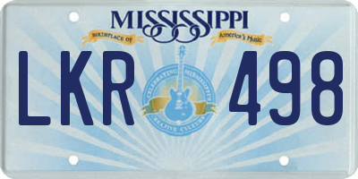 MS license plate LKR498