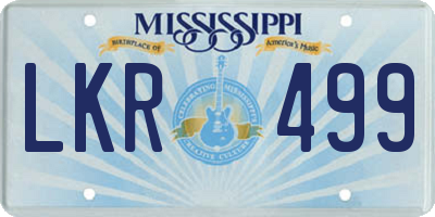 MS license plate LKR499