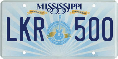 MS license plate LKR500