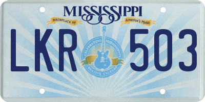 MS license plate LKR503