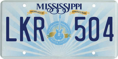 MS license plate LKR504