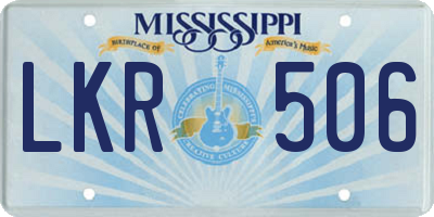 MS license plate LKR506