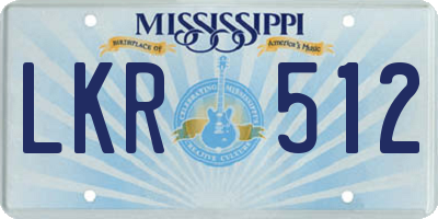 MS license plate LKR512
