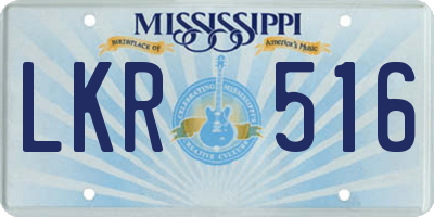 MS license plate LKR516