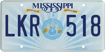 MS license plate LKR518