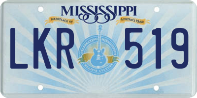 MS license plate LKR519