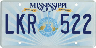 MS license plate LKR522
