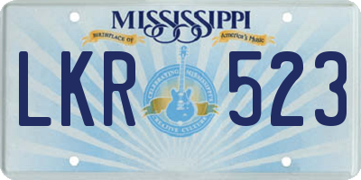 MS license plate LKR523