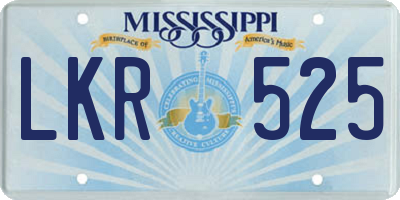MS license plate LKR525