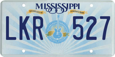 MS license plate LKR527
