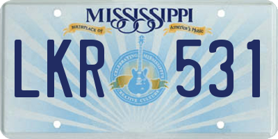 MS license plate LKR531