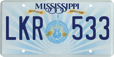 MS license plate LKR533