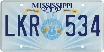 MS license plate LKR534