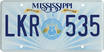 MS license plate LKR535