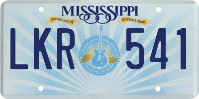 MS license plate LKR541