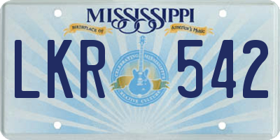 MS license plate LKR542